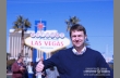 Yura Bachurin in front of Las Vegas city sign