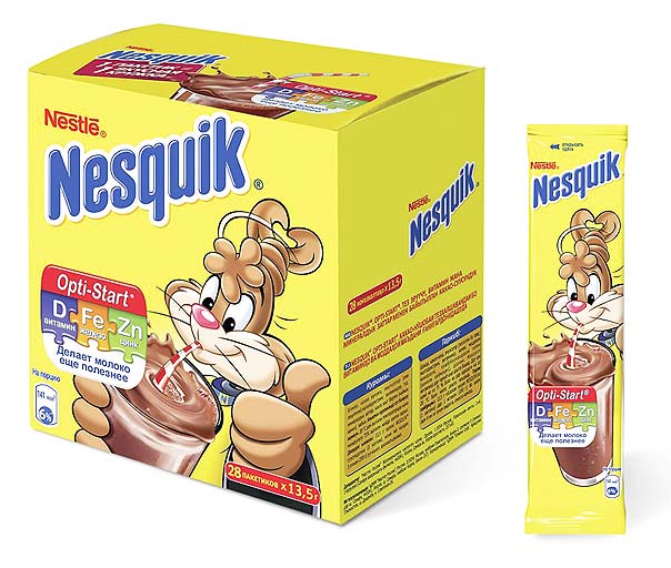 Рис. 2. Упаковка для какао Nesquik. Упаковка от первого лица