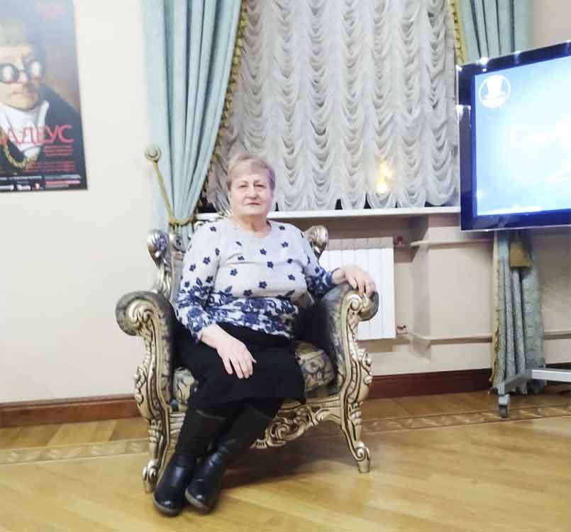 My mother-in-law Vera in a theater before the Ukraine Liberation War